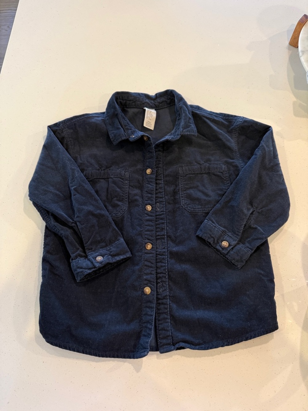 H&M Kids Navy Button-Front Corduroy Jacket